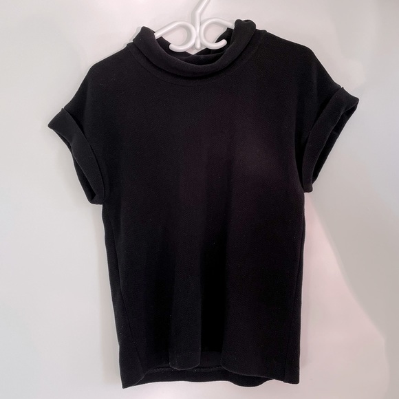 Club Monaco Black Rolled Textured Top - S/M - Picture 1 of 5